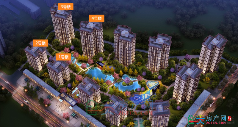 58亩,绿化率:30.08%容积率:2.49,环海·云景,占据贡井多重自然资源.